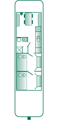 55' x 14' Houseboat Floor Plan
