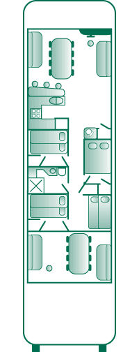 65' x 20'  Houseboat Floor Plan