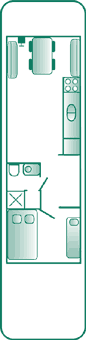 44' x 12'  Houseboat Floor Plan