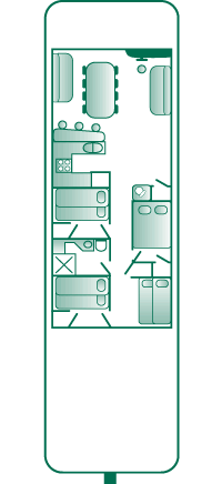 60' x 20' Houseboat Floor Plan